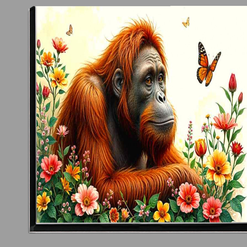 Buy Di-Bond : (Orangatang surrounded by flowers)