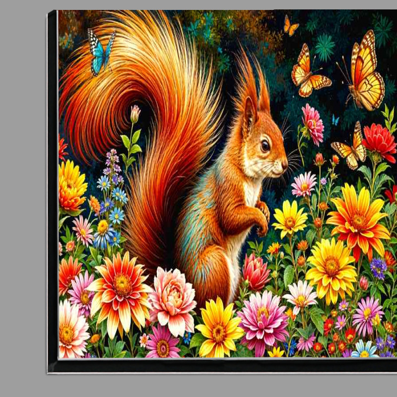 Buy Di-Bond : (Red Squirrel surrounded by flowers)
