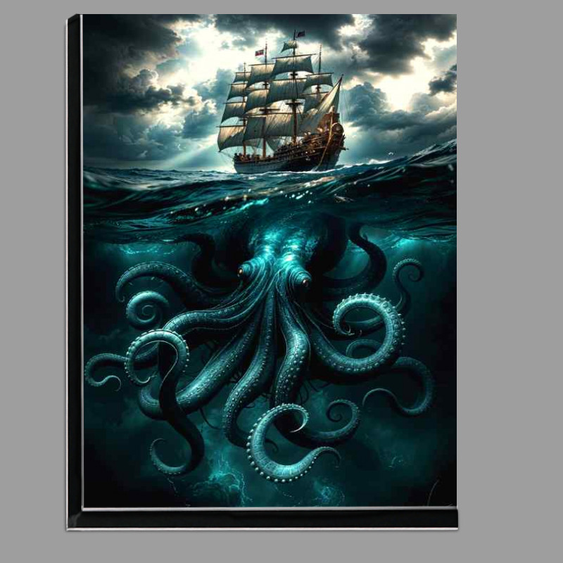 Buy Di-Bond : (Sailing ship and octopus in the rough sea)