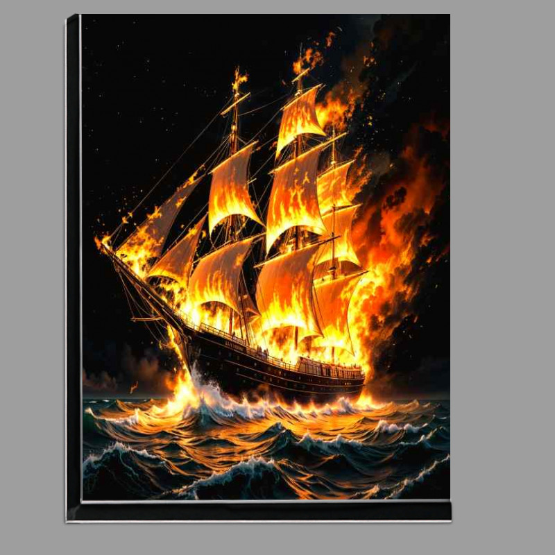 Buy Di-Bond : (Ship ghostly on fire sailing thought the sea)