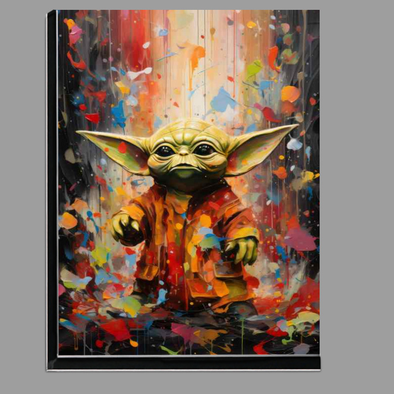 Buy Di-Bond : (Pallet knife painting of Yoda Very colourful)
