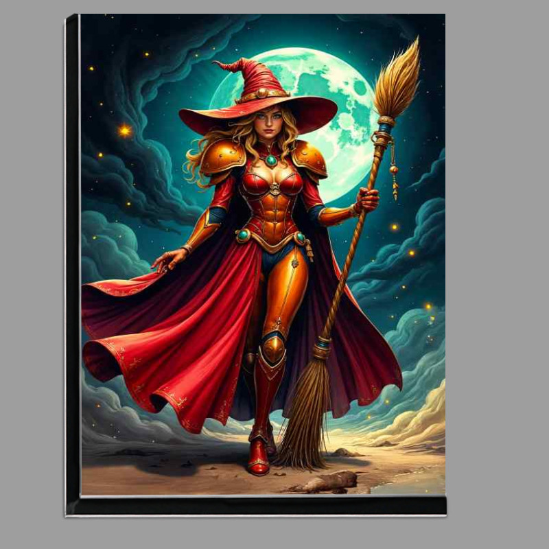 Buy Di-Bond : (Modern red witch with her broom)