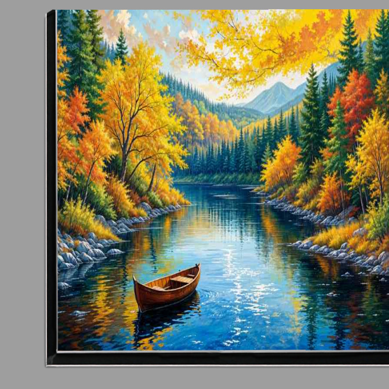 Buy Di-Bond : (Boat on the lake in autumn)