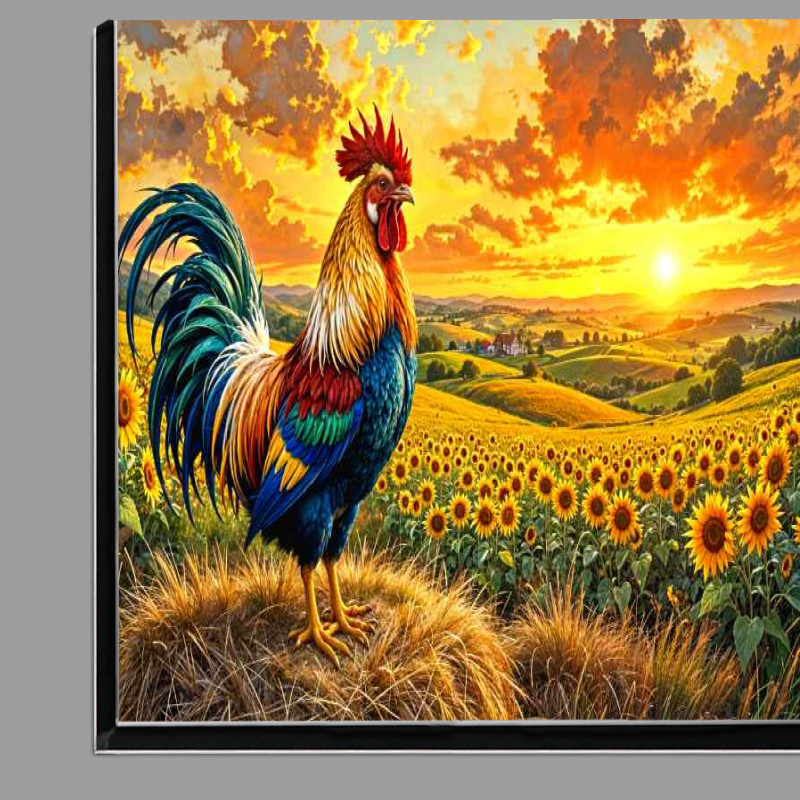 Buy Di-Bond : (Rooster on the hay bail)