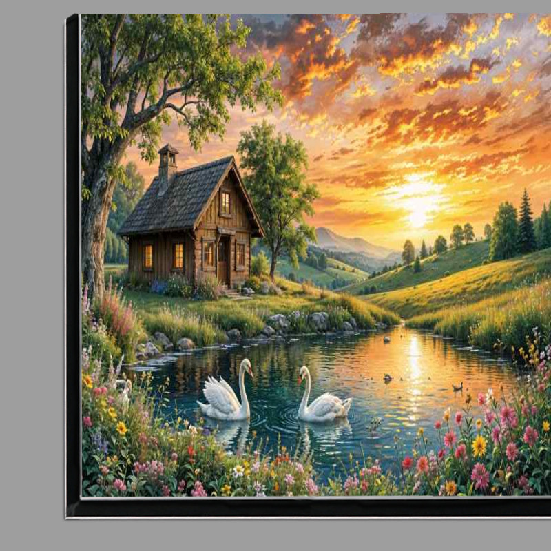 Buy Di-Bond : (Swans by the lake)