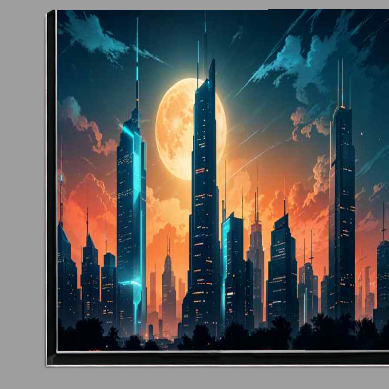 Buy Di-Bond : (Future neon orange bright city)