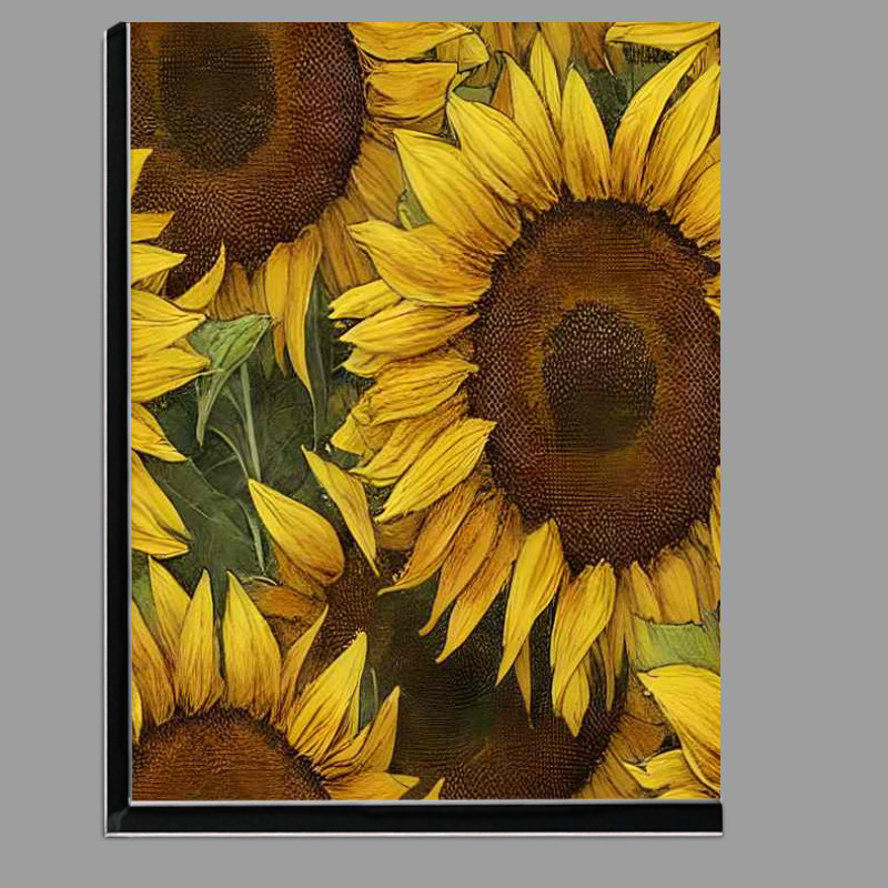 Buy Di-Bond : (Aquarell Sunflowers Muted Colors)
