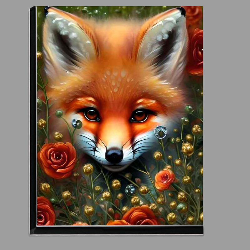 Buy Di-Bond : (Cute Fox Surrounded By Flowers)