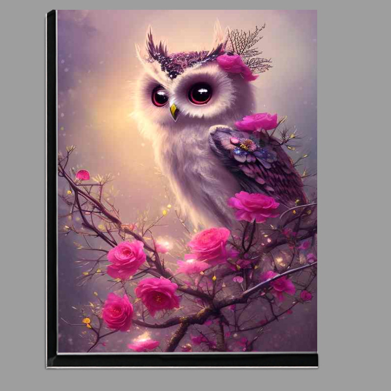 Buy Di-Bond : (Fantasy Cute Owl Pearched An A Tree In Flower)