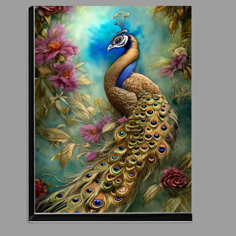 Buy Di-Bond : (Gray Peacock Art Watercolor)