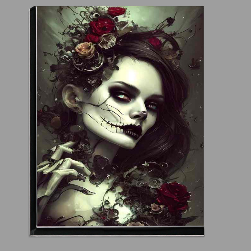 Buy Di-Bond : (Skeleton Beauty Whimsical Surrounded By Roses)