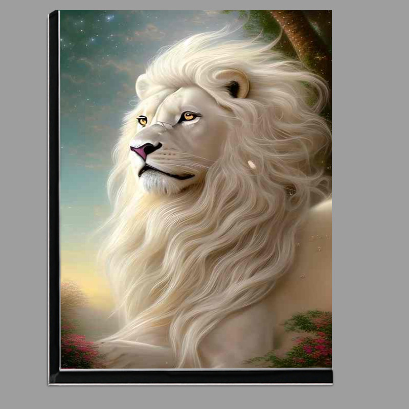 Buy Di-Bond : (Stunning White Lion With Orange Eyes)