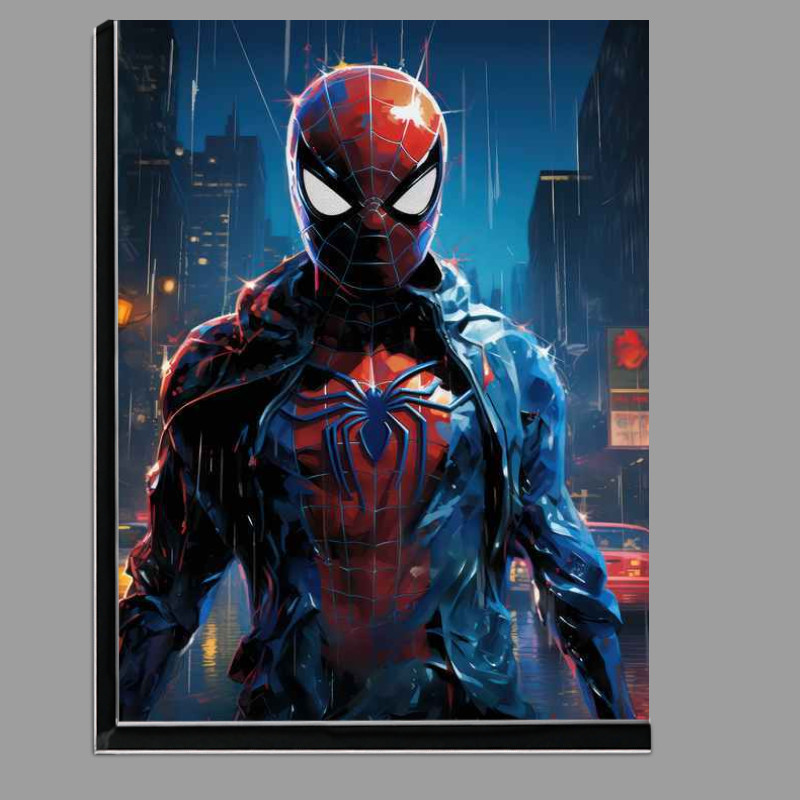 Buy Di-Bond : (Spiderman walking in a town with a blue shirt)