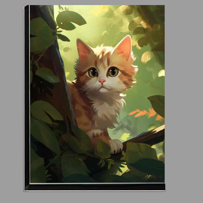 Buy Di-Bond : (Whiskers And Wilderness Cats with Leaf Paintings)