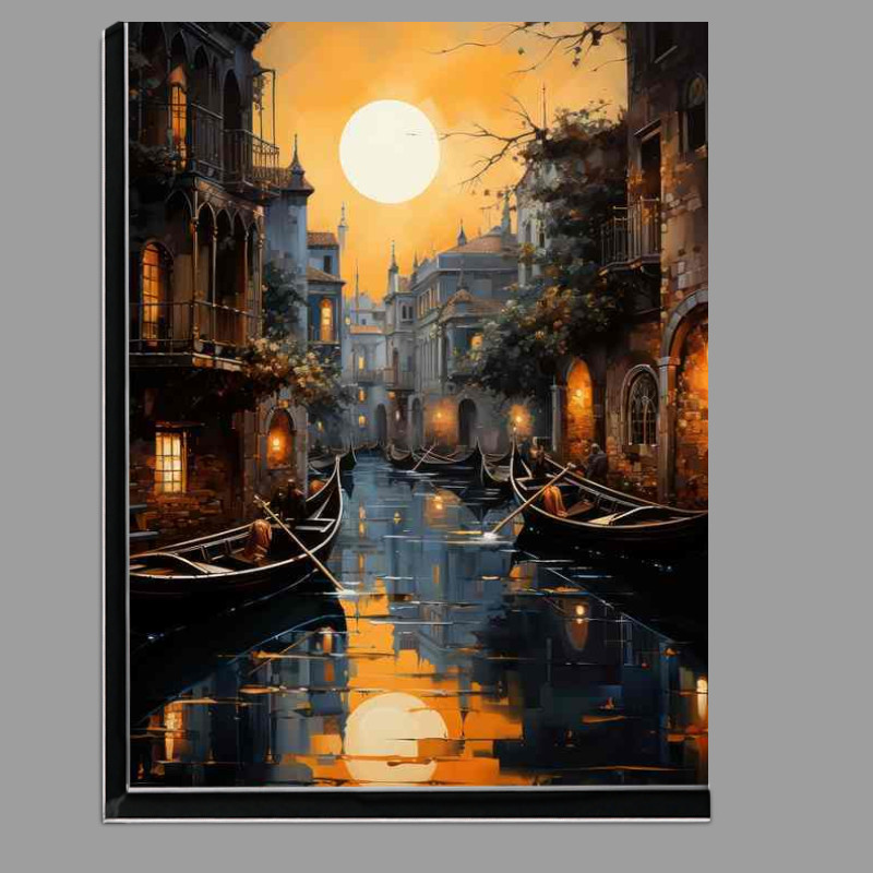 Buy Di-Bond : (Moonlit Canals Boats Drift In Nights Caress)