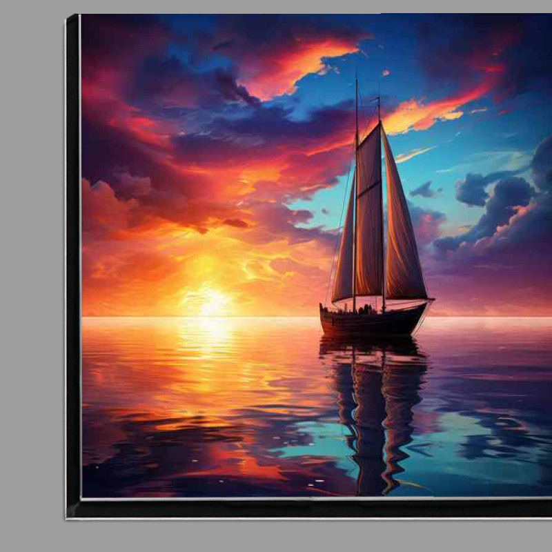 Buy Di-Bond : (Dreamy Ocean Canvas Sailboats Evening Drift)