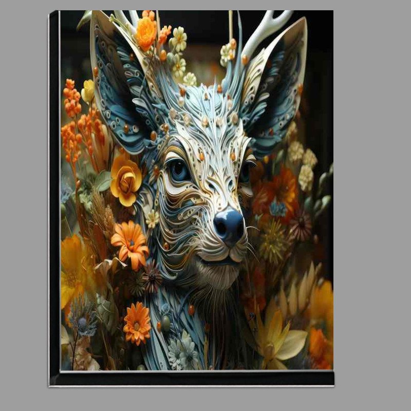 Buy Di-Bond : (The Art of Nature Captivating Floral and Deer Imagery)