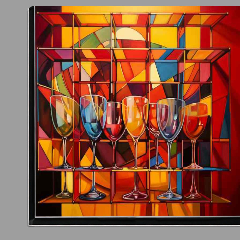 Buy Di-Bond : (Abstract Racks Paintings of Wooden Wine Displays)