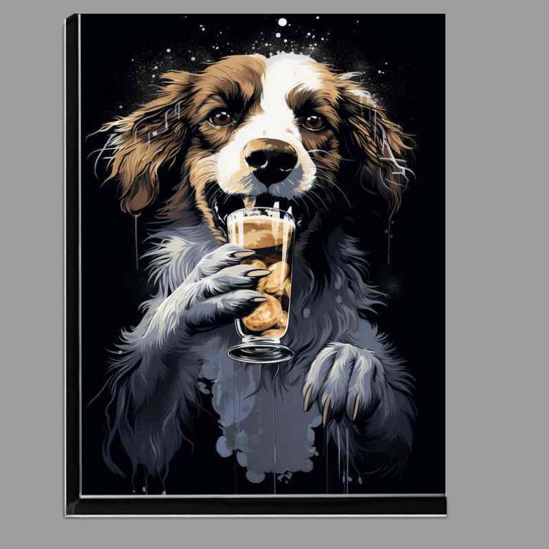 Buy Di-Bond : (Paws & Pints Art of Dogs Relishing a Cold Brew)