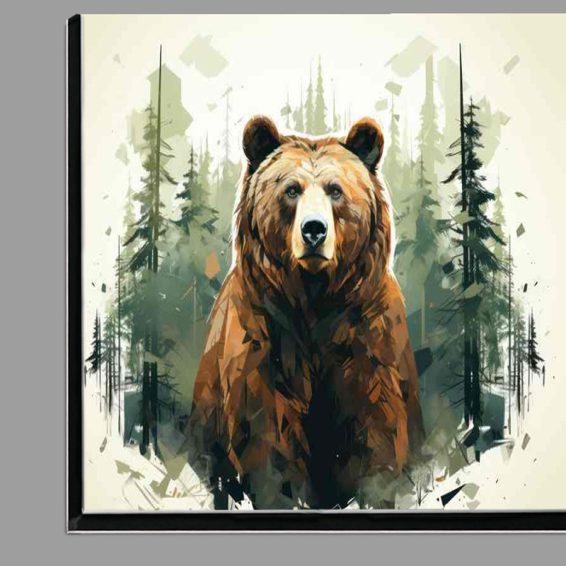 Buy Di-Bond : (Ethereal Bear Silhouette Amidst the Pines)
