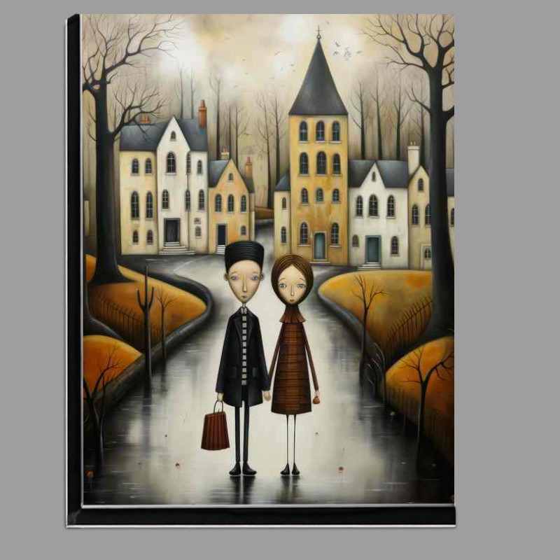 Buy Di-Bond : (Dreamy Village Scenes Pastel Artwork Collection)
