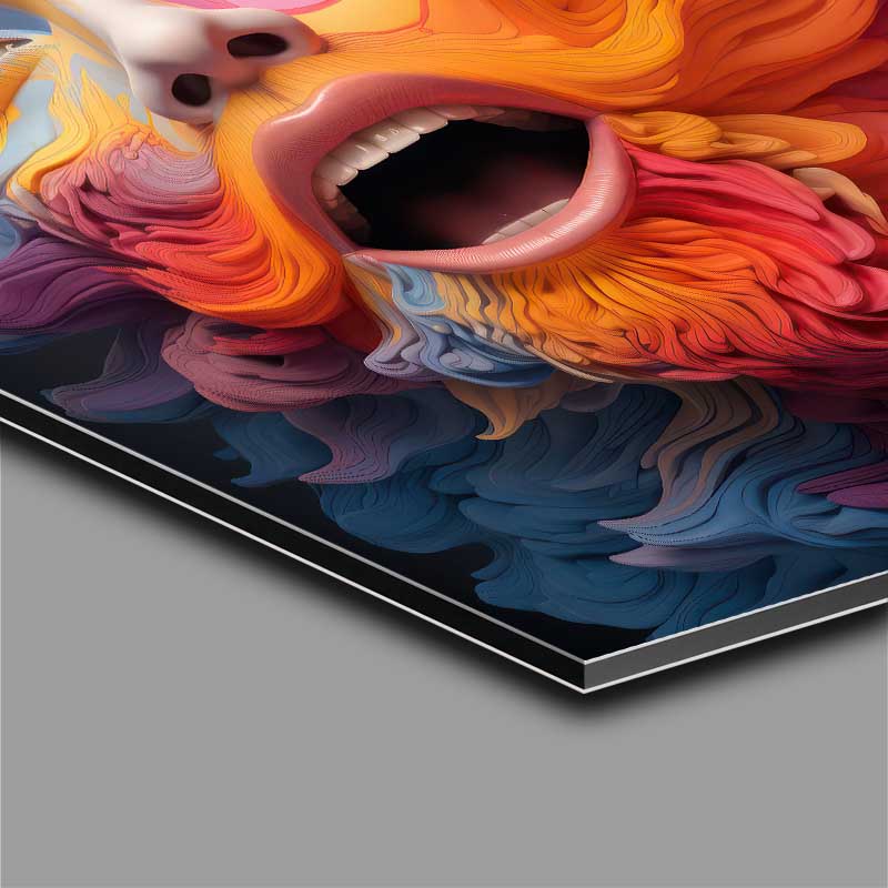 Buy Di-Bond : (Whimsical Colorplay colorful hairy face)